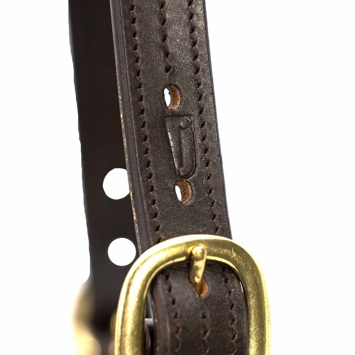 Jeffers Versailles Triple Stitched Adjustable Leather Halter for Horses, Havana