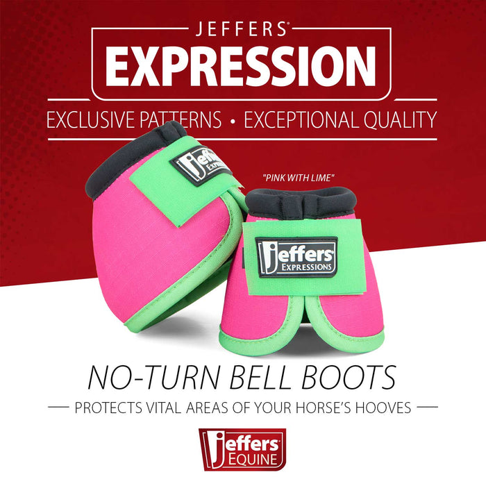 Jeffers Expression Neon No-Turn Bell Boots for Horses