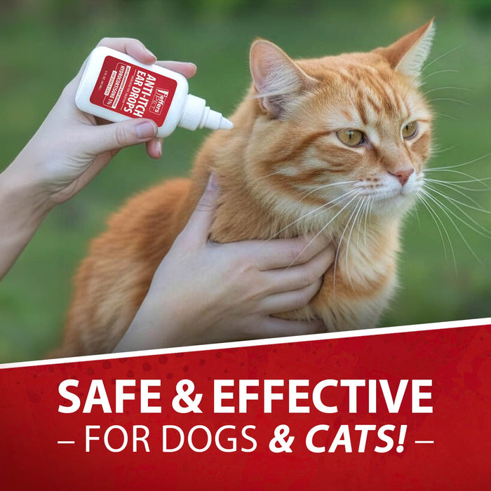 Jeffers Pet Anti-Itch Ear Drops with Hydrocortisone Ear Relief for Dogs & Cats