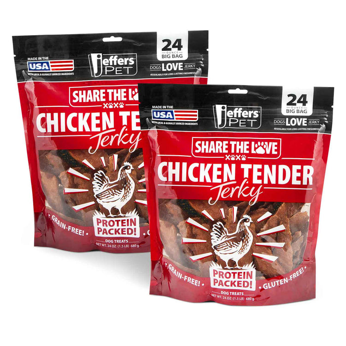 Jeffers Chicken Jerky Healthy Dog Treats, 24 oz 100% Natural Grain-free, Gluten-free, Made in USA