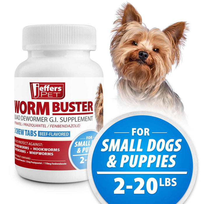 Jeffers Worm Buster Dog Dewormer Flavored Tablets