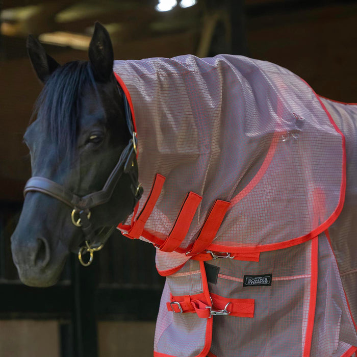 Jeffers Romper Stomper Ripstop Fly Sheet with Detachable Neck, Grey & Red