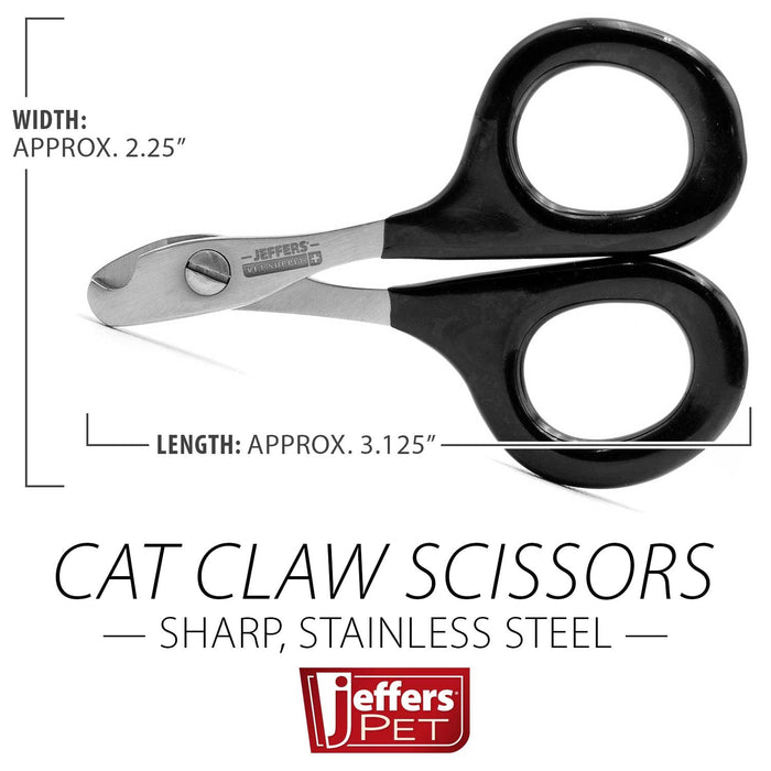 Jeffers Stainless Steel Cat Claw Scissors – Easy & Safe Nail Clippers for Cats, Birds, and Small Pets