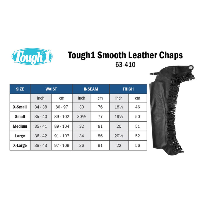 Smooth Leather Chaps with Fringe