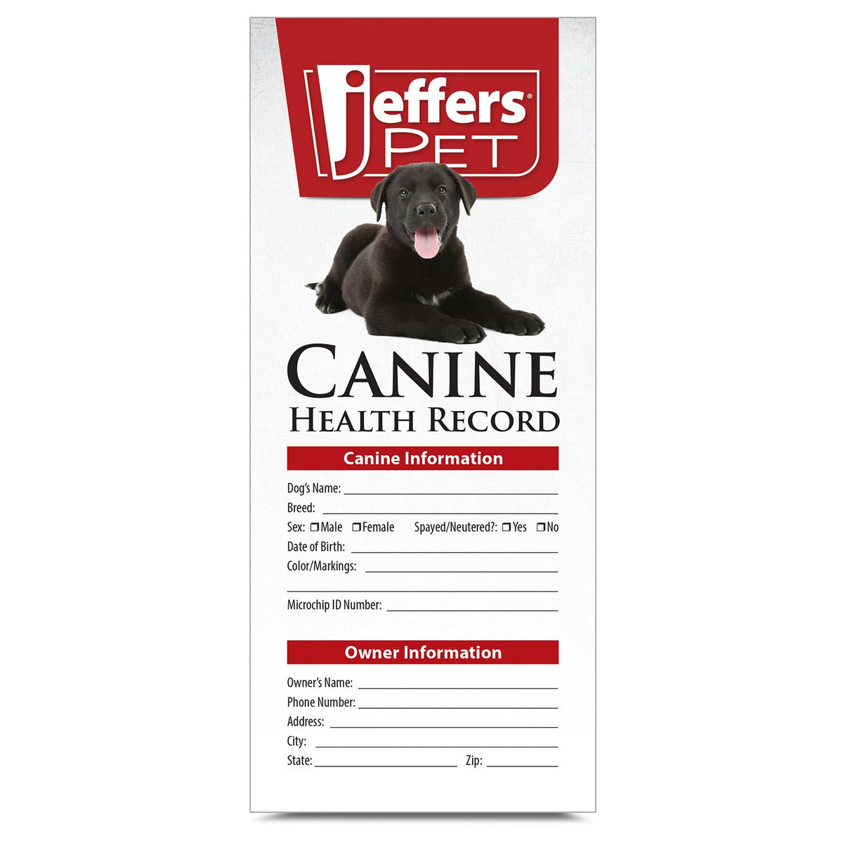 Jeffers Dog Health Record Organizer for Vaccinations and Wellness — Pet