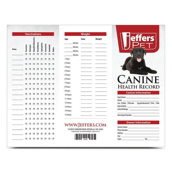 Jeffers Dog Health Record