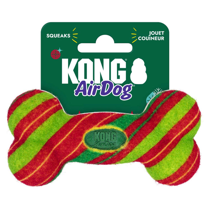 Holiday AirDog® Squeaker Bone Stripe Sm Color Red Green