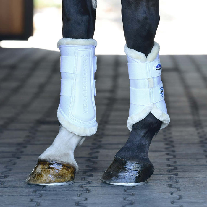 WeatherBeeta Tough-Tec Comfy Fleece Brushing Boots Color WHITE/WHITE