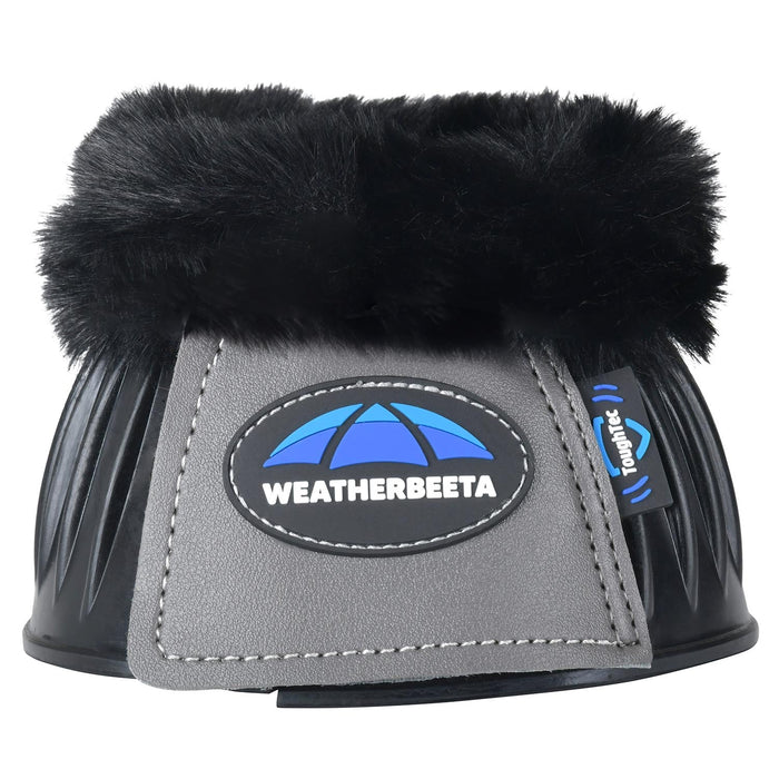 WeatherBeeta Tough-Tec Prime Fleece Trim Rubber Bell Boots Color BLACK/GREY