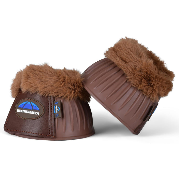 WeatherBeeta Tough-Tec Prime Fleece Trim Rubber Bell Boots Color BROWN/BROWN