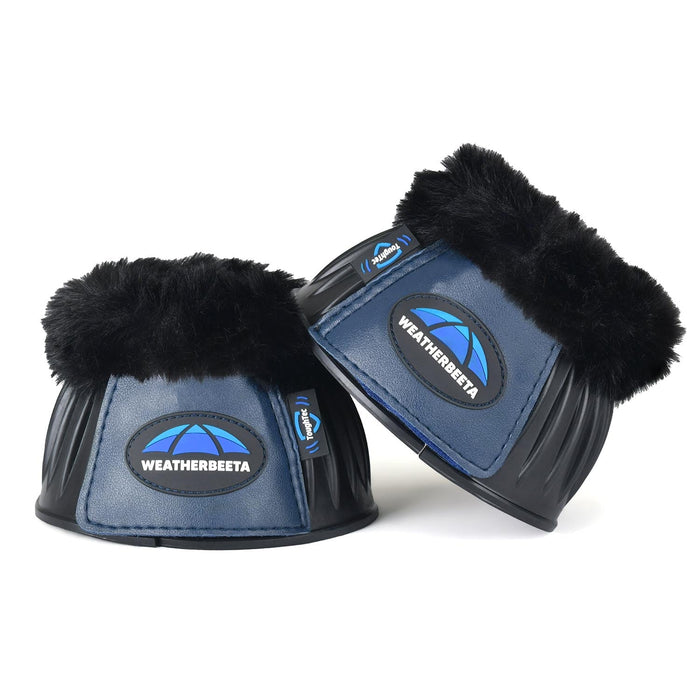 WeatherBeeta Tough-Tec Prime Fleece Trim Rubber Bell Boots Color BLACK/NAVY