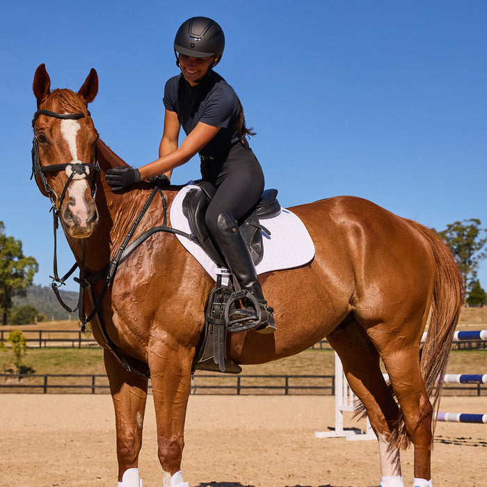 WeatherBeeta Prime Air-Tec Jump Shaped Saddle Pad Color WHITE