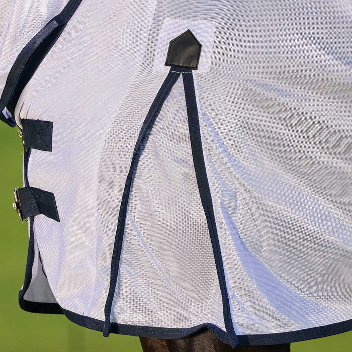 WeatherBeeta Saxon Combo Neck Mesh Fly Sheet with Belly Wrap, Technicolor Horses Color white