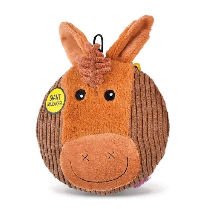 Sub-Woofers Stuffing-Free Flat Assorted Farm Animal Corduroy Dog Toy with Large Squeaker, Each