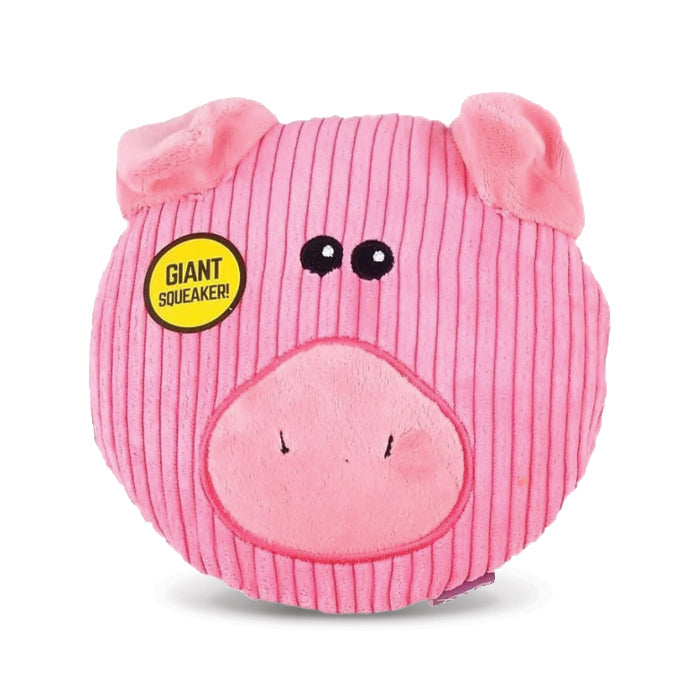 Sub-Woofers Stuffing-Free Flat Assorted Farm Animal Corduroy Dog Toy with Large Squeaker, Each