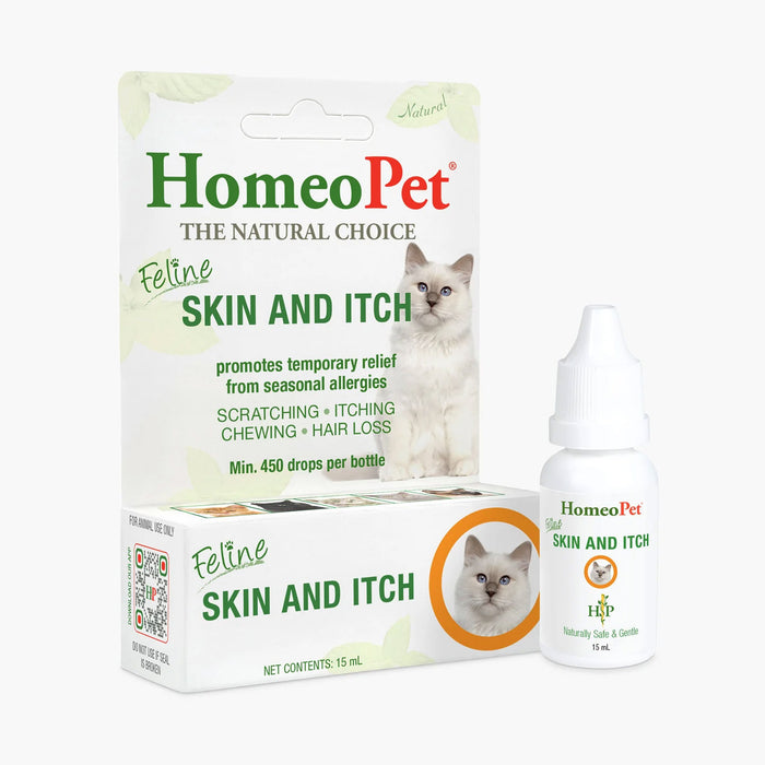 HomeoPet Feline Skin & Itch Cat Allergy and Skin Support Drops