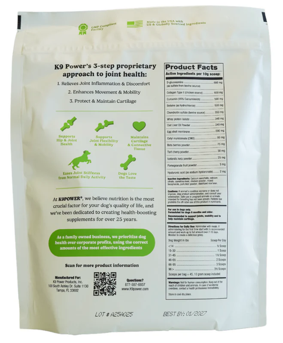 K9 Power Joint Strong Joint Support Formula for Dogs