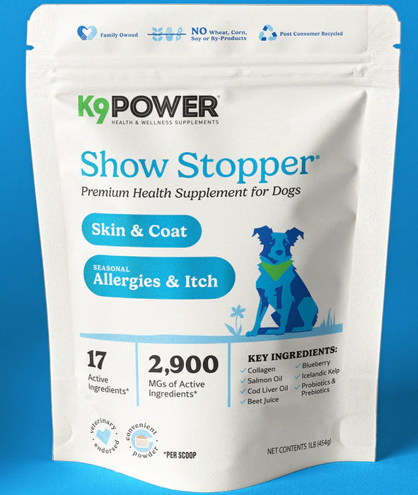 K9 Power Show Stopper Skin & Coat Supplement for Dogs