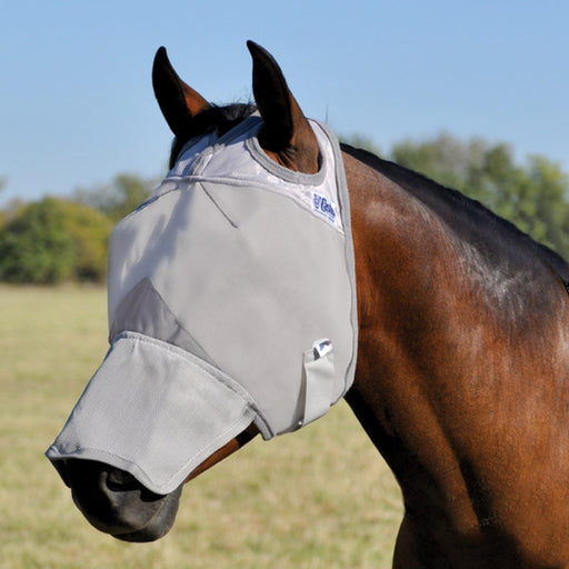 Crusader Fly Mask with Long Nose Color Grey