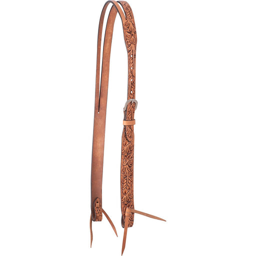 Cashel Antiqued Leaf Tooled Split Ear Headstall Color Brown