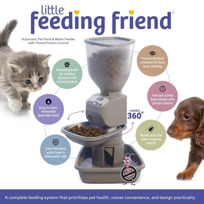 Feeding Friend Automatic Pet Feeder – Timed Portion Control Food & Water Dispenser for Cats and Dogs