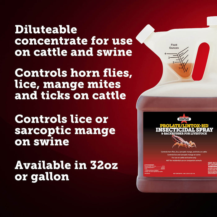 Prolate/Lintox-HD Insecticide Fly Spray & Backrubber for Livestock