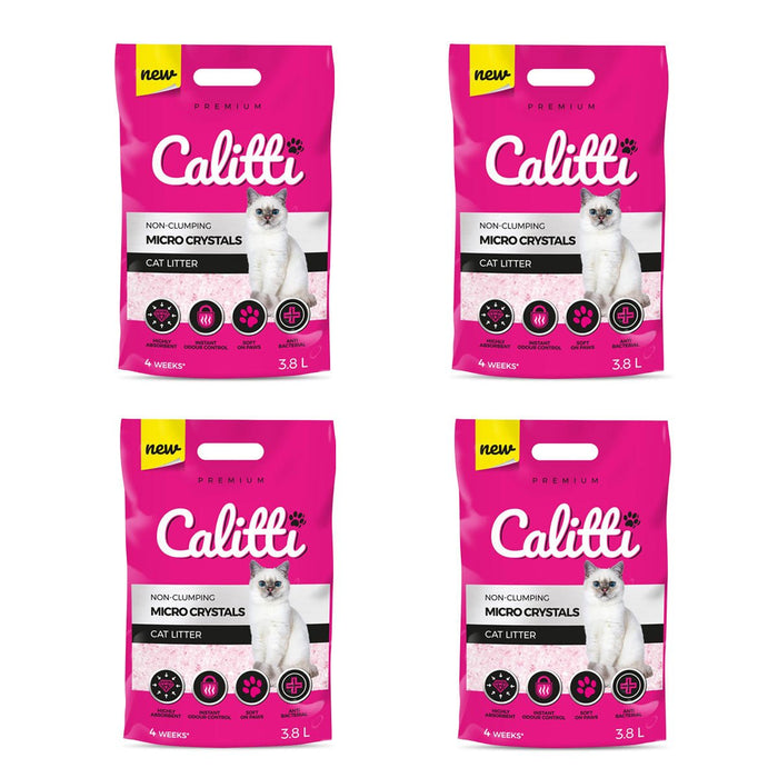 Calitti MICRO Crystals Ultra Fine Cat Litter - SD21C-4PK - Unscented (Pink Granules) - 8 lb - 4 - 9