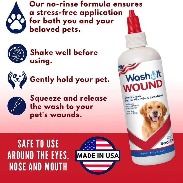 Wash It Pet Wound Wash and Seal It Pet Wound Gel Combination Pack