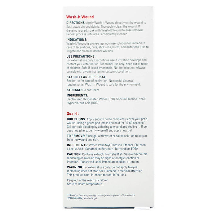 Wash It Pet Wound Wash and Seal It Pet Wound Gel Combination Pack