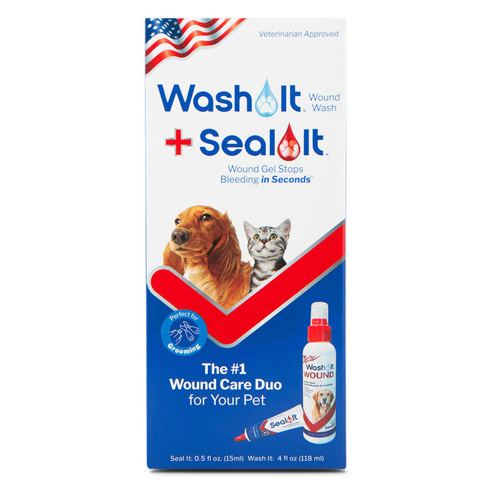 Wash It Pet Wound Wash and Seal It Pet Wound Gel Combination Pack