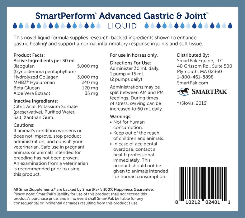 SmartEquine SmartPerform Advanced Gastric & Joint Liquid Size 64 oz