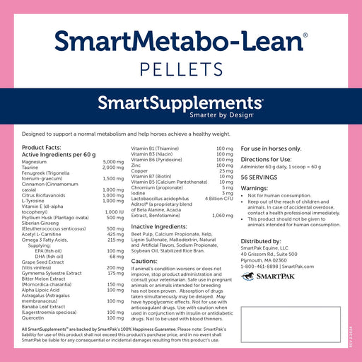 SmartEquine SmartMetabo-Lean Pellets Size 7.5 LB