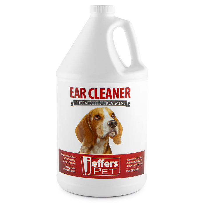 Jeffers Pet Ear Cleaner Solution for Dogs, Cats, Ferrets & Rabbits – Soothes, Cleans, and Deodorizes with Aloe Vera & Eucalyptus