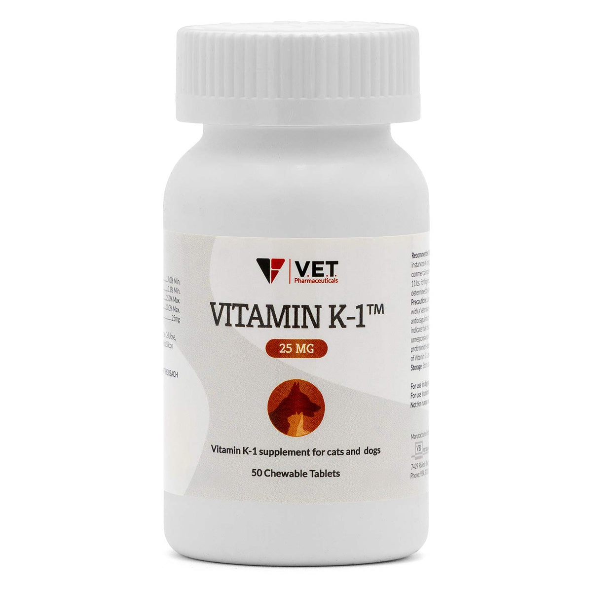 Vitamin K1 Chewable Tablets for Dogs & Cats, Multiple Sizes — Pet