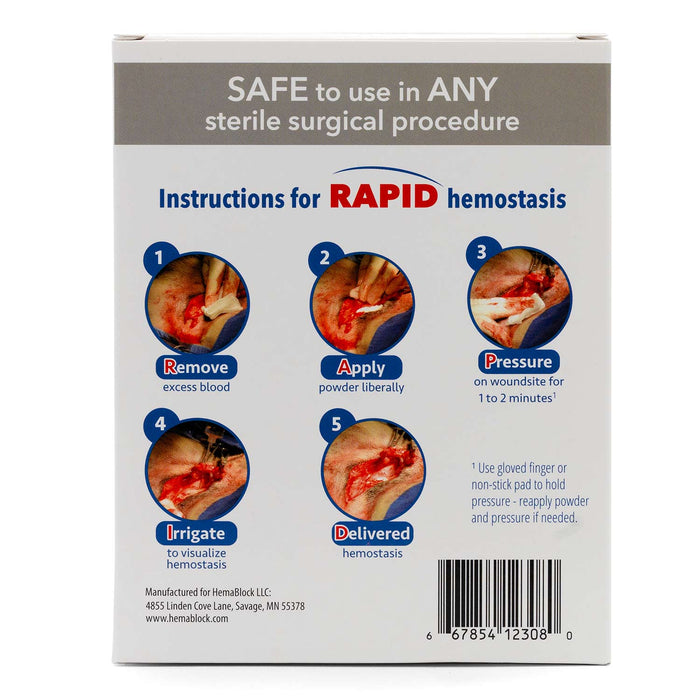 HemaBlock Hemostatic Powder, 2 gm Tube/Sachet, 5 pk