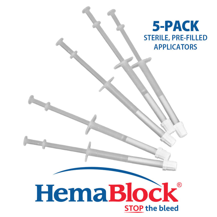 HemaBlock Hemostatic Powder, 0.5 gm Syringe Applicators, 5 pk