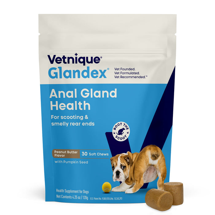 Glandex Anal Gland Health Soft Chews for Dogs, Peanut Butter Flavored