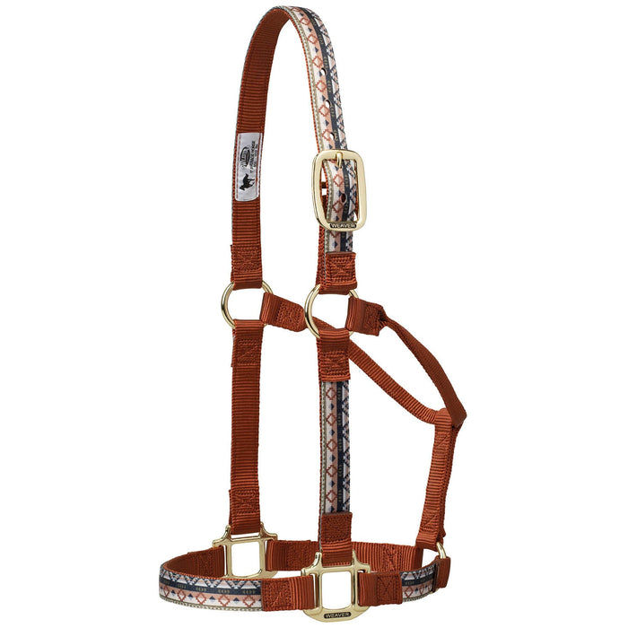 Weaver Patterned Nylon Overlay Halter for Horses - WLCJ6 - Trekking West, Multi/Cinnamon - Small - 6