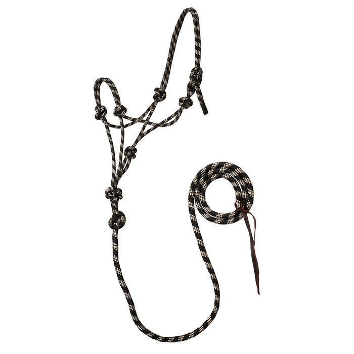 Weaver Poly Rope Halter w/Lead Color Black & Beige