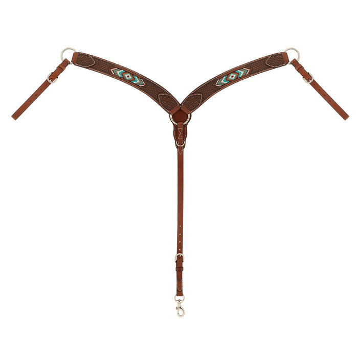 Weaver Beaded Contoured Breast Collar Color Brown