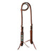 Weaver Beaded Sliding Ear Headstall Color Brown