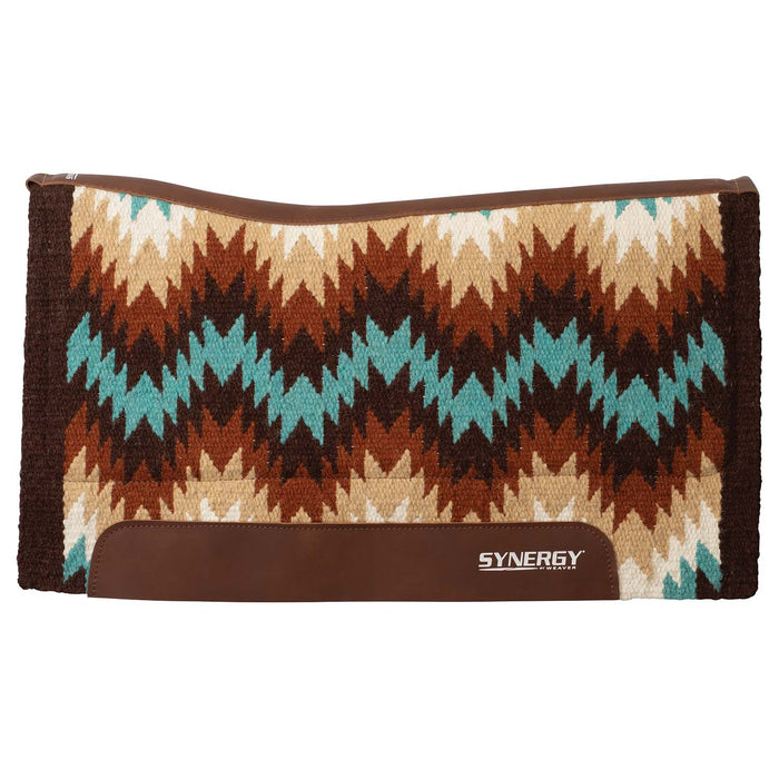 Weaver Synergy Contoured Performance Wool and Fleece Stampede Saddle Pad Color Brown & Sand