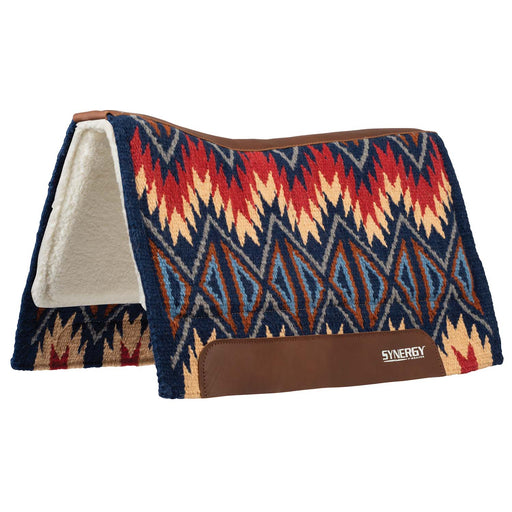 Weaver Synergy Contoured Performance Wool and Fleece Quest Saddle Pad Color Navy & Red