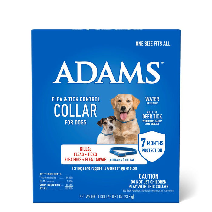 ADAMS Flea & Tick Control Collar for Dogs, 7 - Month Protection, Adjustable One Size Collar Fits All - FAAAH - One Size Fits All - 1 ct - 1