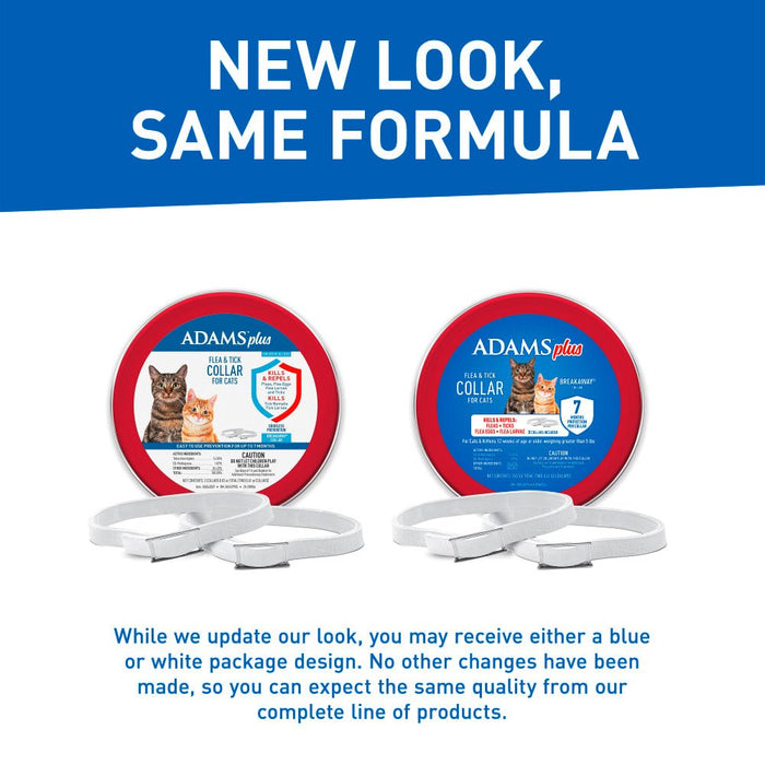 ADAMS Plus Flea & Tick Breakaway Collar for Cats, 2 Pack - 14 Months Protection - FAAAT - One Size Fits All - 2 ct - 7