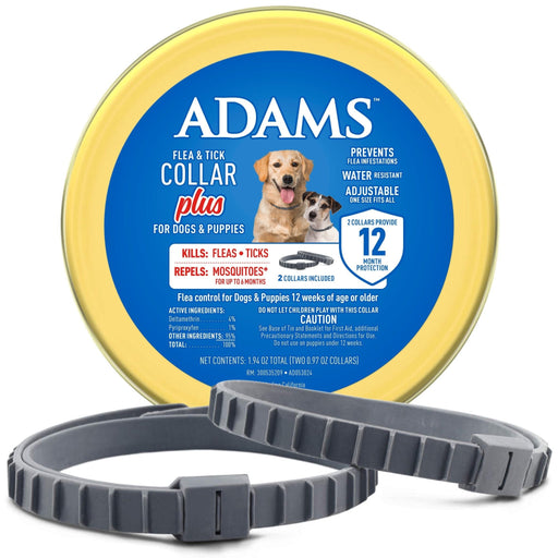 Adams Premium Flea & Tick Collar Plus for Dogs (2 pk/Gold Tin) - FA3Q - 1