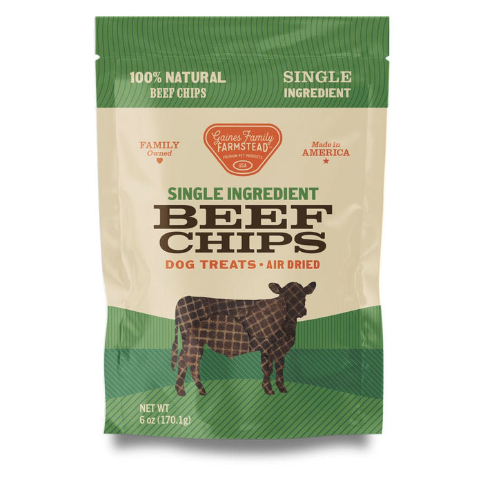 Air - Dried All Natural Single Ingredient Dog Treats – Beef, Chicken, Elk, Sweet Potato & Turkey Tendon, Grain - Free, High Protein, Made in USA - GFFA1 - Beef - 6oz - 2