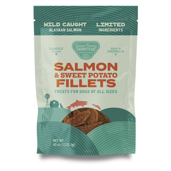 All Natural Meat & Sweet Potato Fillets Dog Treats – Limited Ingredient, Made in USA - GFFR - 8 oz - Salmon and Sweet Potato - 7