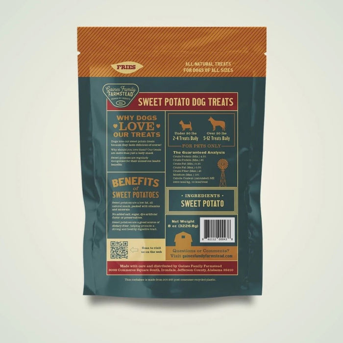 All Natural Sweet Potato Fries for Dogs – Single Ingredient, Made in USA Treats - GFFJ - Regular - 8 oz - Sweet Potato - 3