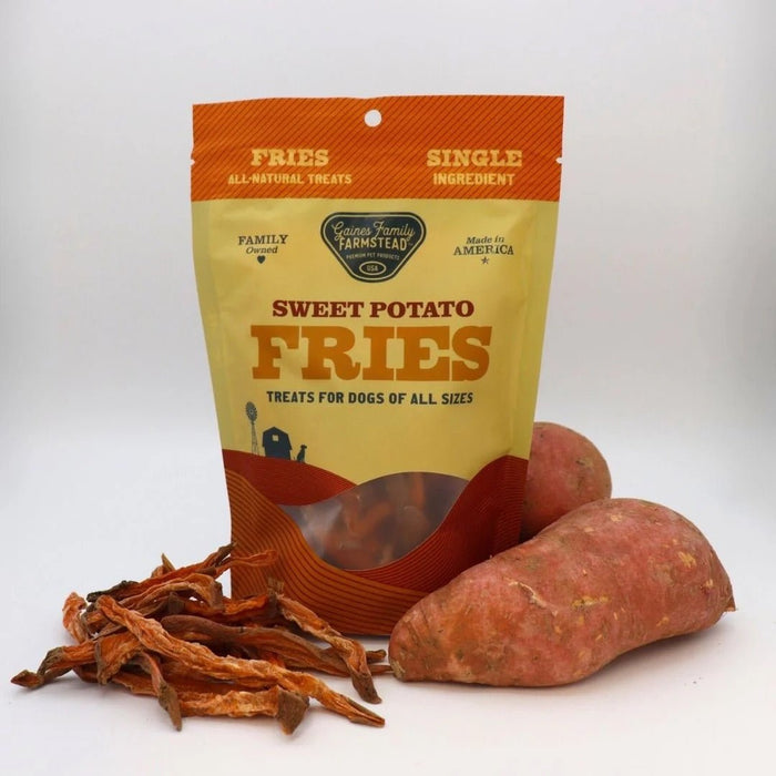 All Natural Sweet Potato Fries for Dogs – Single Ingredient, Made in USA Treats - GFFJ - Regular - 8 oz - Sweet Potato - 5